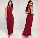 Lulus LULU’S Brilliant Babe Wine Red Lace Maxi Dress Photo 1