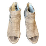 Eileen Fisher Womens Sandals Vero Cuoio Leather Peep Toe Back Zip Heeled 8.5M Photo 0