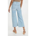 Veronica Beard  Grant Wide-Leg Raw Hem Aire Cropped Jeans Button Fly Flare 29 Photo 3