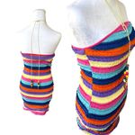 SheIn VINTAGE Y2K‎ CANDY CROCHET BEADED HALTER COVER UP DRESS SMALL  Photo 3