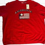 Cabin creek Women's 2X T-shirt America USA Flag New Red Photo 0