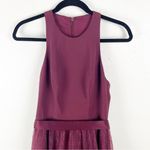 Vera Wang WHITE By  Wine Color High Neck Textured Tulle Skirt Maxi Dress Size 0 Photo 5