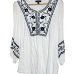 Lane Bryant Peasant Floral embroidered Bib Balloon Sleeve Tunic Boho size 14/16 Photo 0