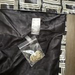 Karl Lagerfeld  Women's Double L Trench Coat Sz 12 Black White Geometric Long Photo 6