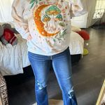 PacSun Medium Orange Tie Dye Stay Open To the Universe Mushroom Sweatshirt Photo 0