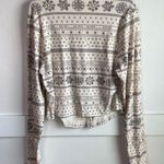 SKIMS NWOT Fair Isle Cream Pointelle Long Sleeve Pajama Top Photo 3