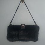 Vintage Black faux fur western style shoulder bag Photo 2