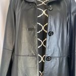 East 5th Black Genuine Leather Longline Boyfriend Leather Jacket Size Small Photo 4