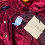 Unique Vintage NWT  SMAK PARLOUR Honeycomb Velvet 70's Babydoll Top Burgundy 1X Photo 8