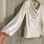 St. John ST. JOHN Satin Cowl Neck Liquid Cloud Long Sleeve Blouse Size 4 Photo 1