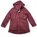 Lands' End NWT  3 in 1 Systems Jacket Hooded Water Resistant Burgundy Medium Vest Photo 0