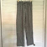 Brandy Melville  White & Light Blue Striped Straight Leg Stretch Pants Photo 3