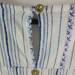 Eden & Olivia  M Sleeveless Baja Striped Button Back Top in Blue White Photo 4
