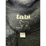 Tabi Vest Womens Large Black 100% Wool Zip Front Velvet Trim Embroidered Collar Photo 1