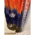 Sarong Cruise Beach Wrap Dress Fish Geometric Print Orange Purple Brown Size L Photo 3