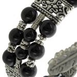 BEADED SILVER & BLACK CHARM BRACELET Photo 1