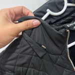 Bebe Y2K size medium black cropped puffer jacket missing fur Rhinestone logo Photo 11