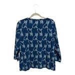 kim rogers  Dog Frenchie 3/4 Sleeve 100% Cotton Blue Shirt Dog Lover Preppy XL Photo 3