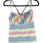 Lands' End  Chlorine Resist Tie Front Underwire Tankini Adjustable Rainbow 6 Photo 0