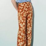 ZARA Linen Palazzo Pants XSMALL ORANGE burnt Bohemian Photo 0