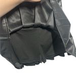 Black faux leather Strapless mini dress Pleated Hem Size XS Photo 2