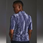 Pilcro Anthropologie  Velveteen Short Sleeve Mock Neck Blue Velvet Top Size S Photo 1