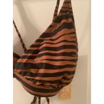 Kona Sol Womens Zebra Print Cross Tie Back Bikini Top Brown Black  Size Small Photo 12
