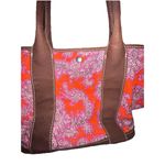 J.Crew Vintage 90s  Orange Pink Paisley Preppy Canvas Tote Bag Photo 5