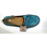 Ariat New NWT Cruiser Loafer Shoes 5.5 Womens Turquoise Aqua Blue Leather Flower Photo 6