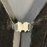 143 I Love You 90s Y2K Black Vintage Velvet Cardigan‎ Butterfly Closure Size M Size M Photo 3