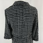 Topshop Grid Print Roll Tab Sleeve Mini Shirt Dress Black White Size 2 Photo 11