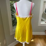 Vintage Victoria’s Secret Yellow White Hot Pink Slip Dress Chemise Size Large Photo 2