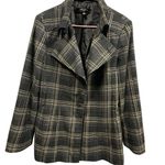 Nine West  Black and Tan Plaid Peacoat Jacket Coat with Belt Loops Womens 14 Photo 13