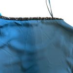 Juicy Couture Womens Top XL Sequin Trim Dark Turquoise Bling Sheer Peasant Boho Photo 6