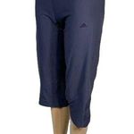 Adidas  Womens Crop Capri Pants Athletic Sporty Yoga Blue Steel Gray Small Photo 1