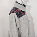 Crown & Ivy Gray Tartan Plaid Fleece Pullover Size Large Plaid Preppy Pullover Photo 3