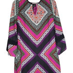 Sequin Hearts  Dress Womens Small Boho Bell Sleeve Tunic‎ Mini Colorful Photo 0