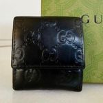 Gucci Authentic  GG Guccissima Black Leather Coin Wallet Photo 0