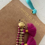 Anthropologie  Felicity  bracelet bohemian style Brass and cotton magenta nwt Photo 3