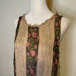 Free People Melanie tan floral beaded mini sleeveless dress size S Photo 3