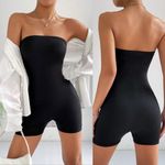 SheIn Bodysuit Biker Romper Strapless Black Xsmall Photo 1