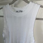 ZARA  Collection‎ Women’s Ribbed White Fitted Layering Tank Top Size L Photo 4