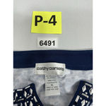 Cathy Daniels Womans  Pullover Blouse XL Blue White Studs V Neck 3/4 Sleeve Photo 2