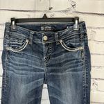 Silver Jeans Blue Straight Leg Suki Mid Rise Capri Pants SZ W27 Distressed Denim Photo 2