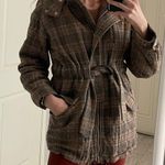 Ba&sh  Cox Marron Lady Coat Hooded Size 2 Us 8 Plaid Belted Wool blend Photo 0