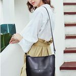 Women Handbag Designer Vegan Leather Hobo Handbags Shoulder Bucket Cross-body Purse Photo 1