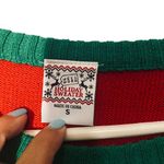 Well Worn Red Multi-Color Bright Holiday Ugly Christmas Knit Sweater Women Sz S Photo 3