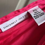 Sincerely Jules  satin Deep V Neck Accordion Pleated Hot Pink Satin Dress Xs Photo 2