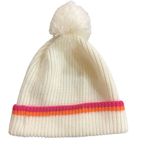 Dunkin Donuts winter hat white pink orange stripe Photo 2