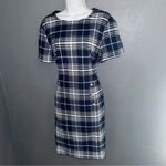 Ann Taylor  New w Tags Blue & White Checkered Formal Party Pencil Dress Medium 10 Photo 3